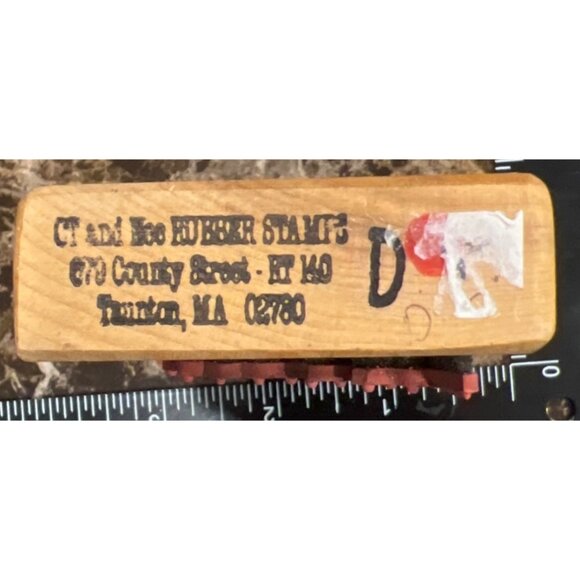 Vintage Christmas Tree Rubber Stamp By CT & ME Rubber Stamps Taunton MA - Picture 3 of 3